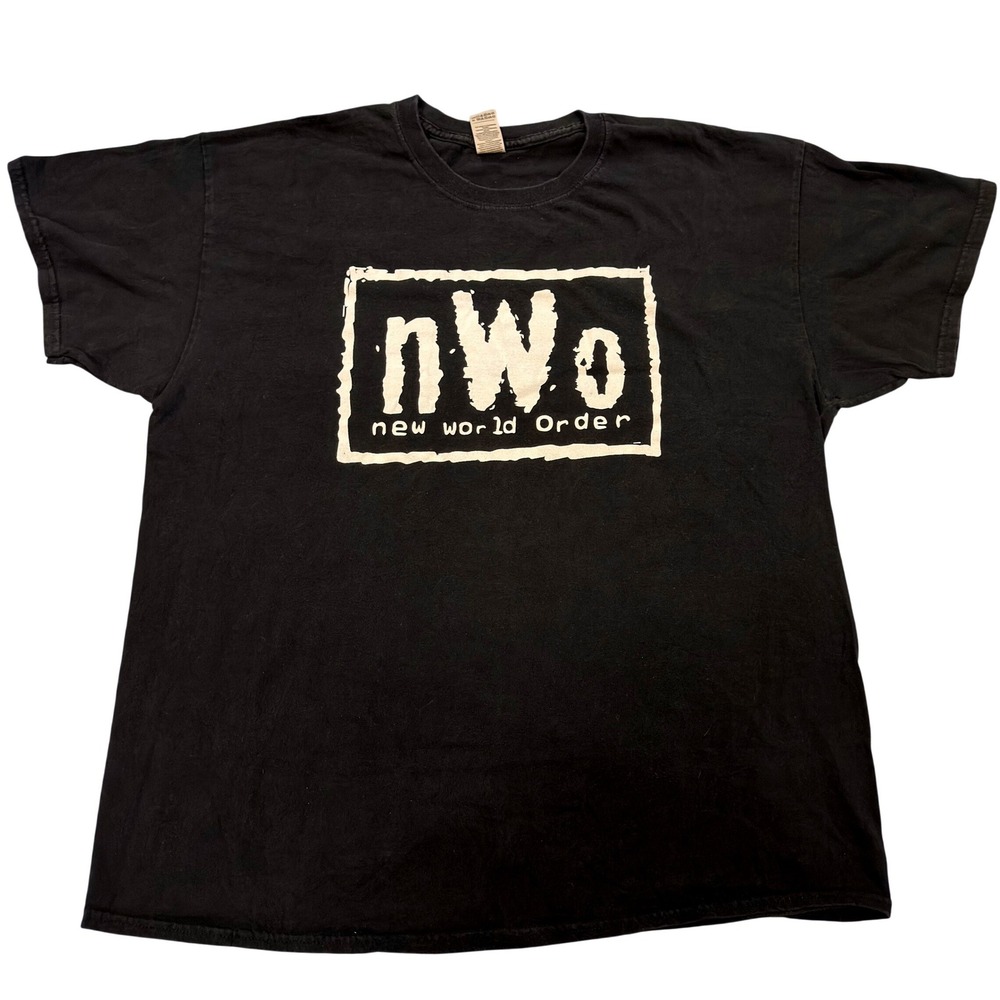 nWo New World Order Wrestling T Shirt Black Gildan Heavy Cotton XL WCW WWE